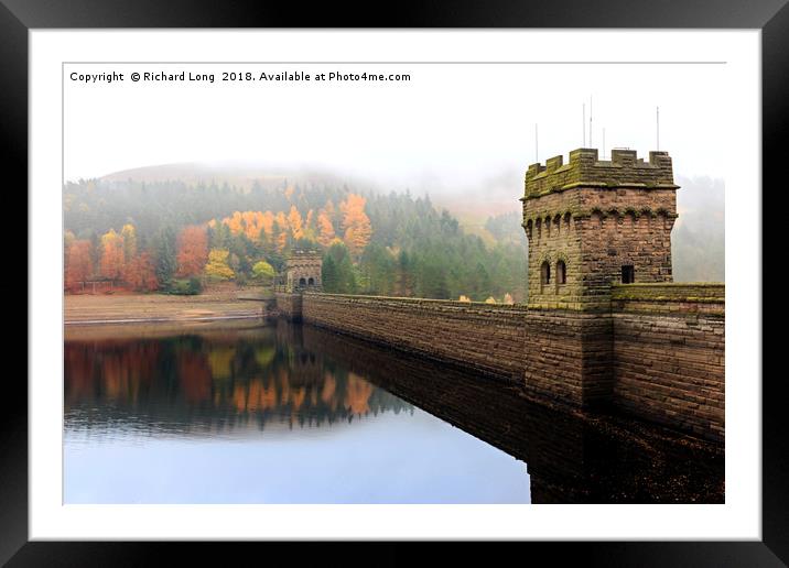 Twin Towers of the Upper Derwent Dam, Peak Distric Framed Mounted Print by Richard Long