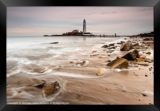 St Mary`s Lighthouse Framed Print by Phil Reay