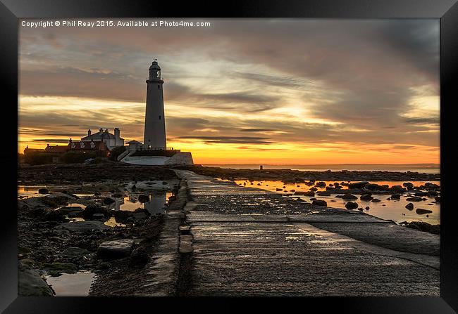  Low tide at St Mary`s Framed Print by Phil Reay