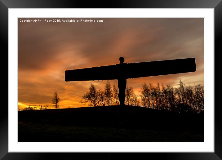  Sunrise at the Angel of the North Framed Mounted Print by Phil Reay