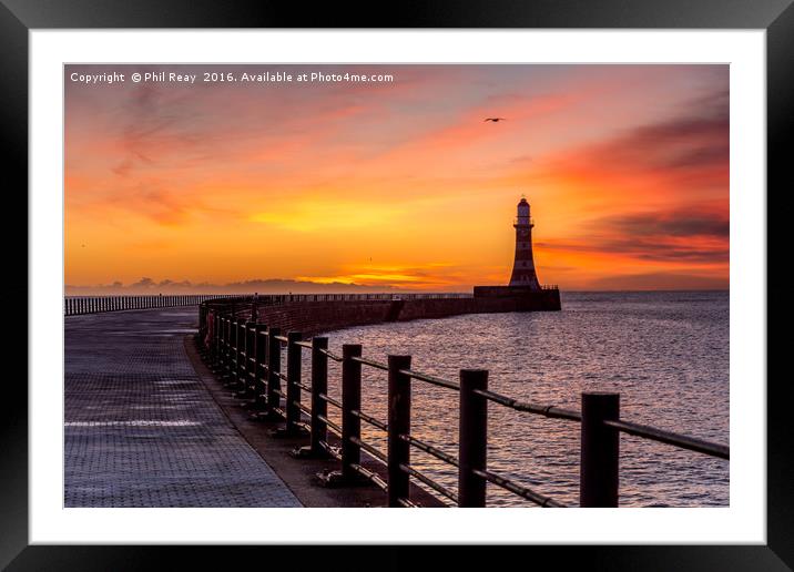 Sunrise at the pier Framed Mounted Print by Phil Reay