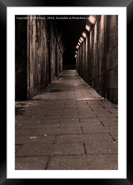 A dark alley Framed Mounted Print by Phil Reay