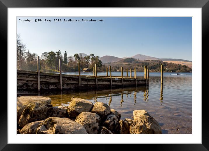 An empty jetty at Derwentwater Framed Mounted Print by Phil Reay