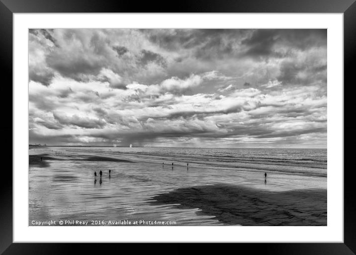 Reflections on the sand Framed Mounted Print by Phil Reay