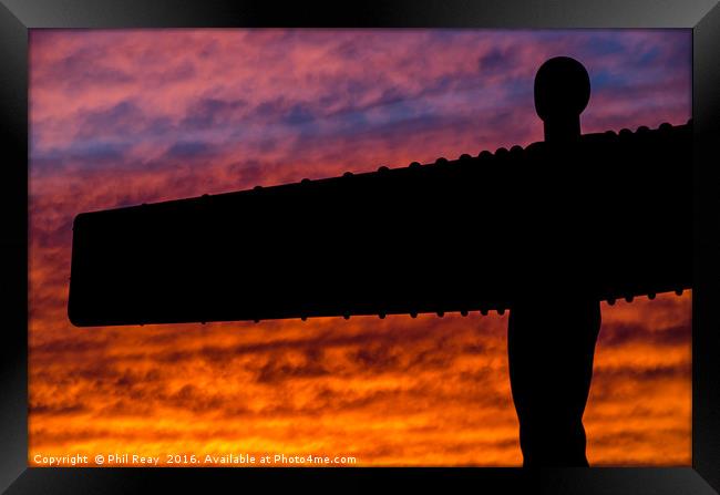 The Angel at sunset Framed Print by Phil Reay