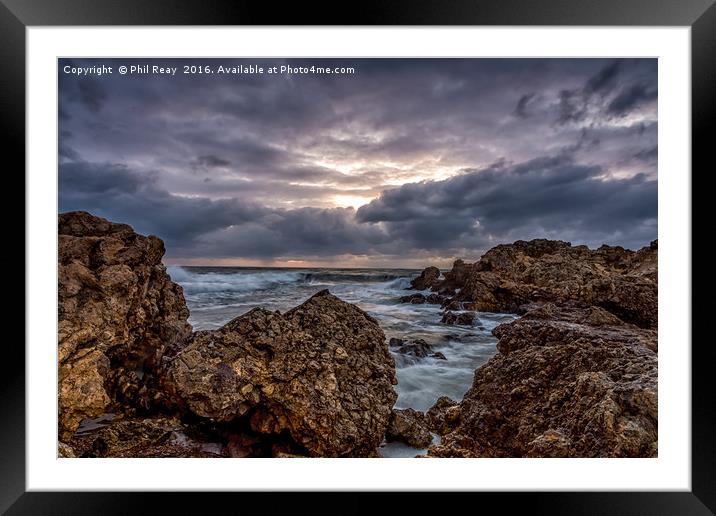 A rocky sunrise Framed Mounted Print by Phil Reay