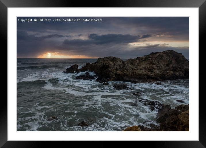 Rough seas at dawn Framed Mounted Print by Phil Reay