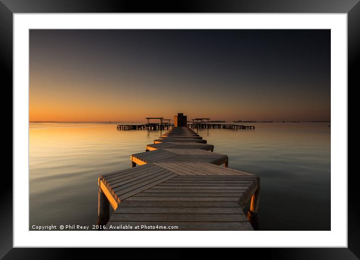 Wooden jetty Framed Mounted Print by Phil Reay