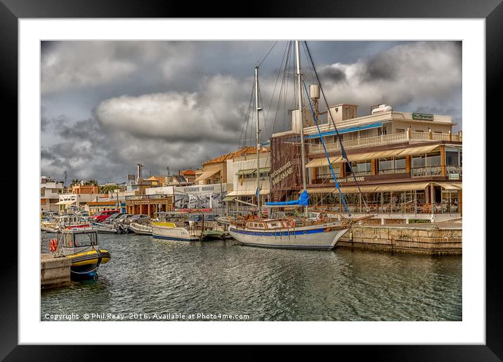 The Harbour at Cabo de Palos.  Framed Mounted Print by Phil Reay