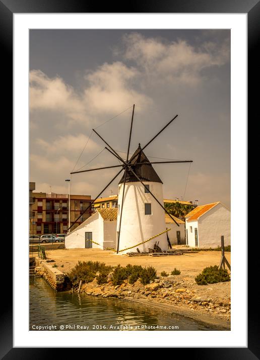 Spanish windmill Framed Mounted Print by Phil Reay
