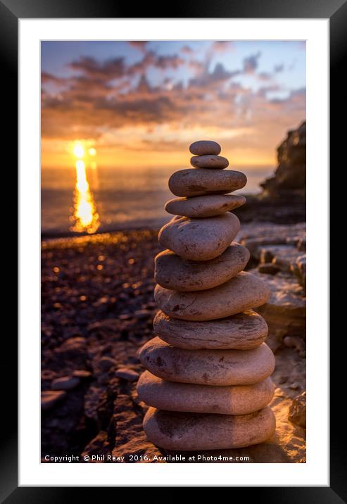 A tower of stones Framed Mounted Print by Phil Reay