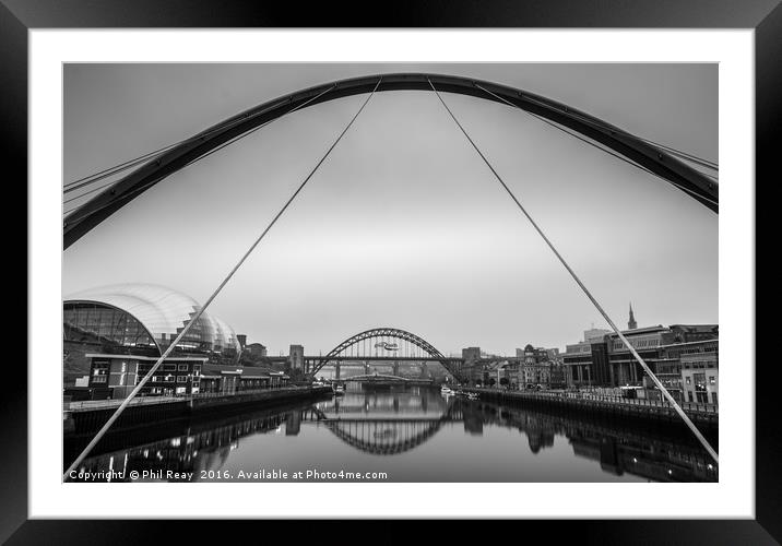 Down the Tyne Framed Mounted Print by Phil Reay