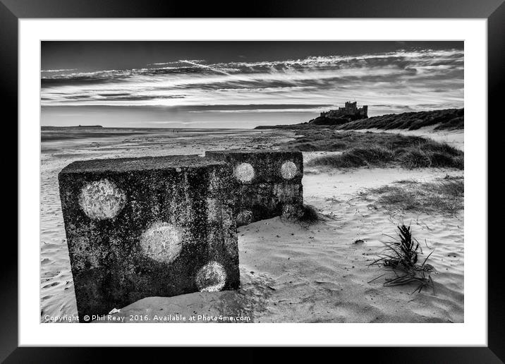Dice by the castle Framed Mounted Print by Phil Reay
