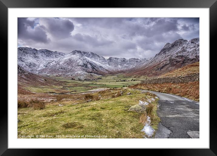 A winters day in the Lake District Framed Mounted Print by Phil Reay