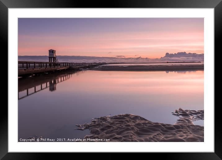 Sunrise at the causeway Framed Mounted Print by Phil Reay