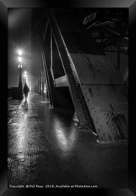 Fog on the Tyne (bridge) Framed Print by Phil Reay
