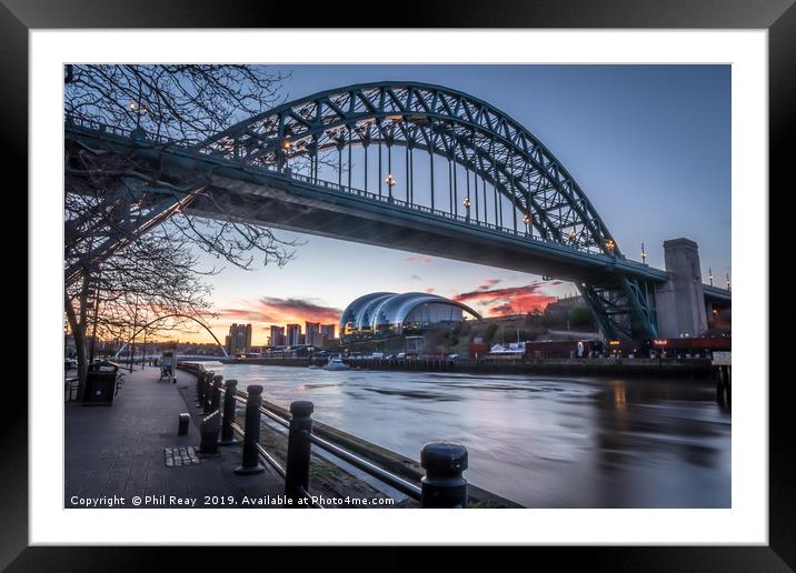 Sunrise on the Tyne  Framed Mounted Print by Phil Reay