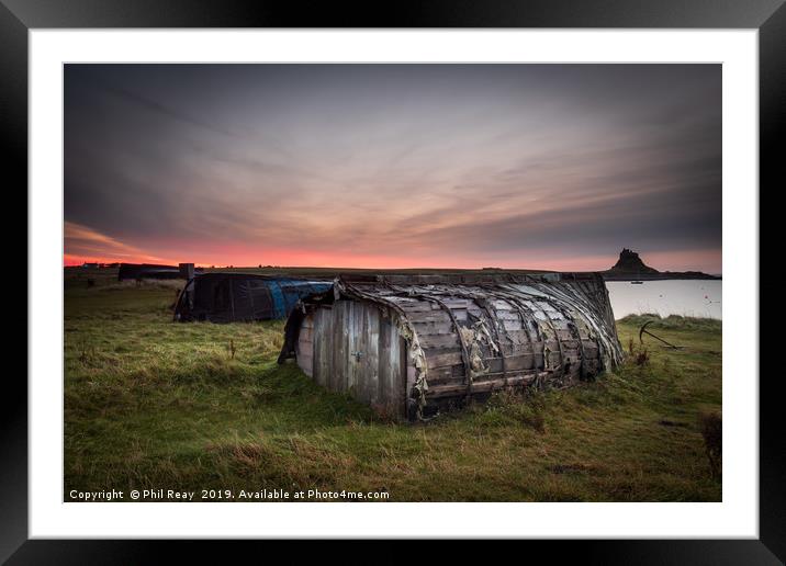 Sunrise at Holy Island   Framed Mounted Print by Phil Reay