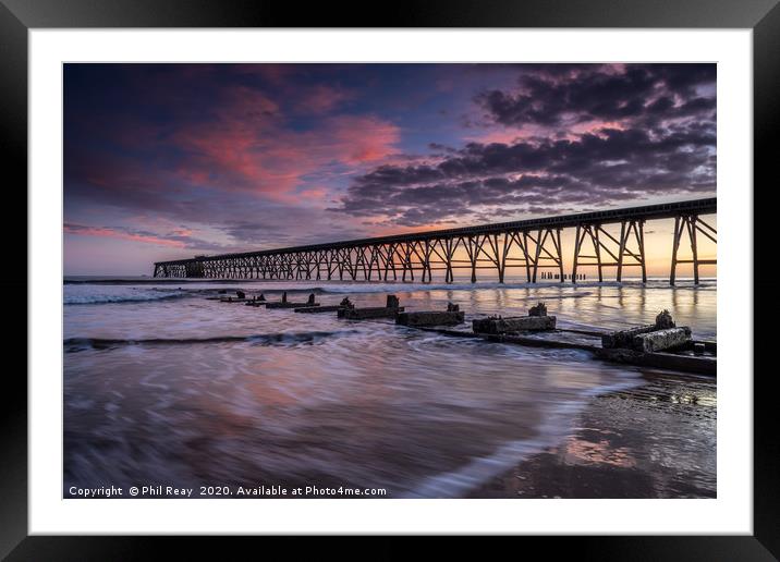 Sunrise at Steetley Pier Framed Mounted Print by Phil Reay