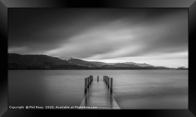 Ashness jetty (also in colour) Framed Print by Phil Reay