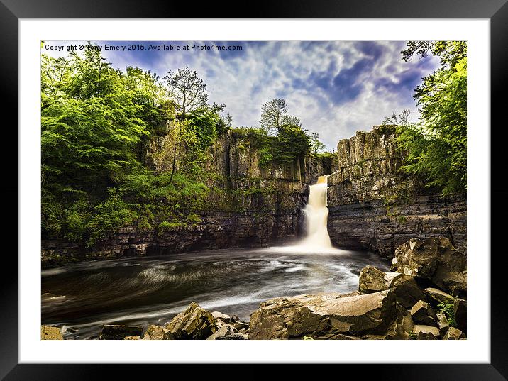 High Force Waterfall Framed Mounted Print by Tony Emery