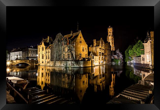 Bruges relections Framed Print by David Schofield