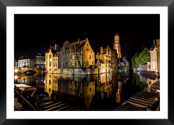 Bruges relections Framed Mounted Print by David Schofield