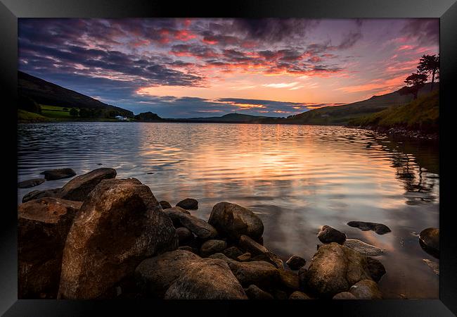  Sunset at Dove Stone Framed Print by David Schofield