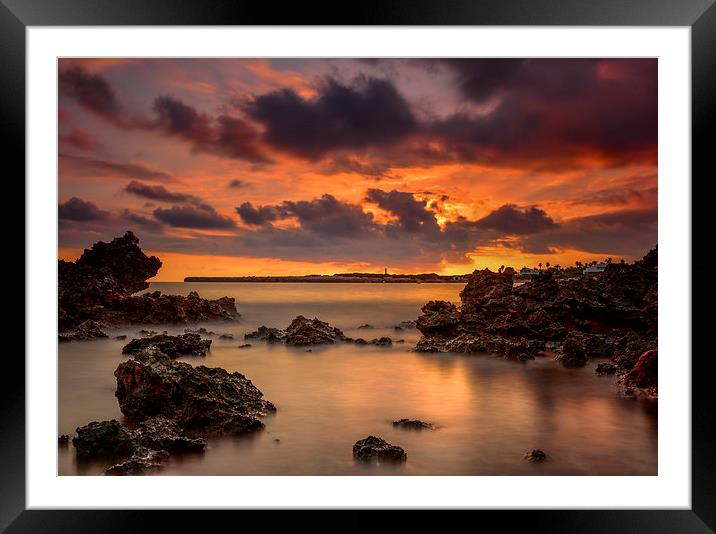  Sunset Seascape Framed Mounted Print by David Schofield