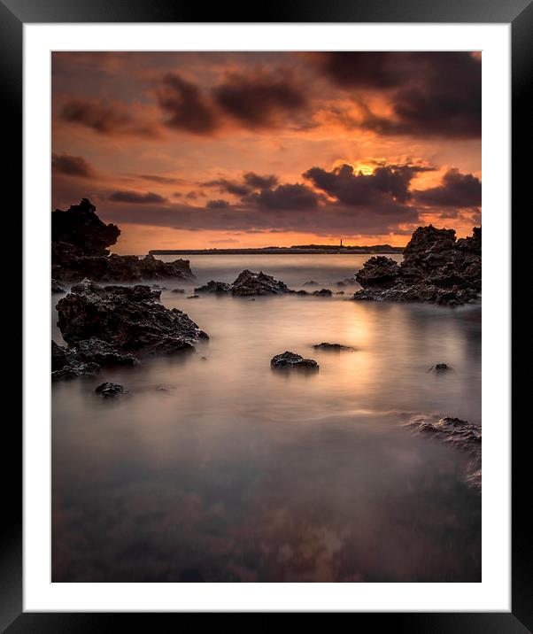  Sunset on the rocks Framed Mounted Print by David Schofield