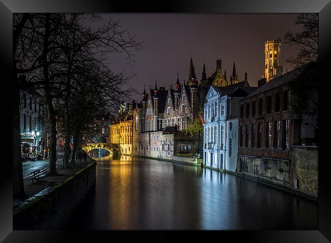  Bruges lights Framed Print by David Schofield