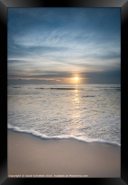 Beach Sunrise Riviera Maya Framed Print by David Schofield
