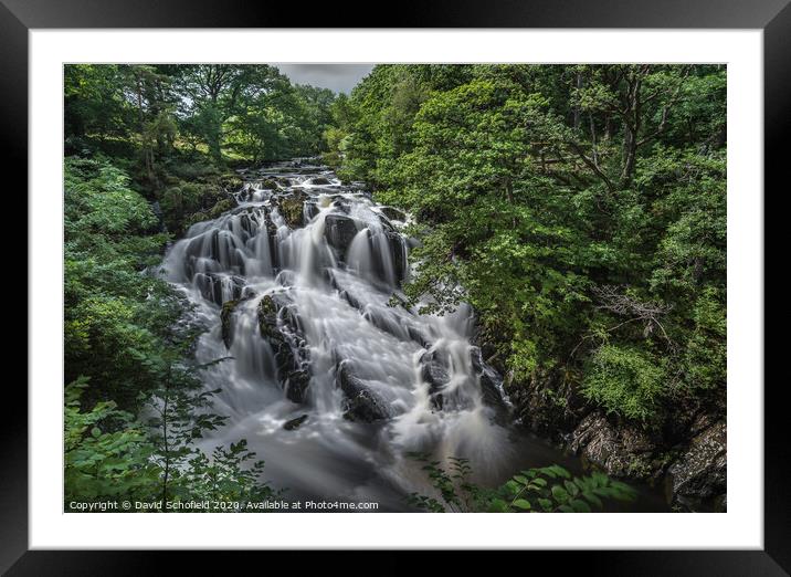 Swallow Falls Framed Mounted Print by David Schofield