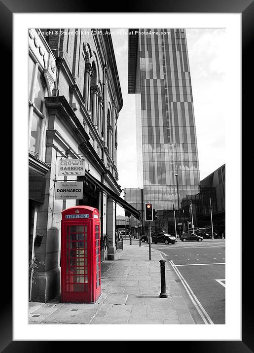  Red Telephone Box and Beetham Tower Framed Mounted Print by Stuart Giblin