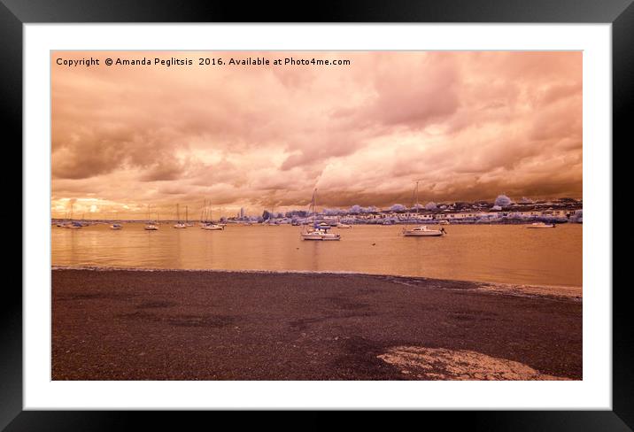 The River Crouch in Infrared Framed Mounted Print by Amanda Peglitsis