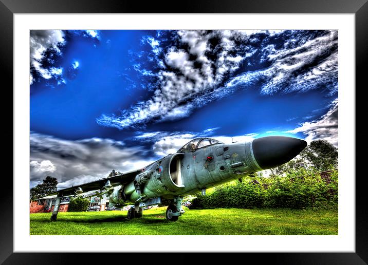  Harrier Jump Jet HDR Framed Mounted Print by Robert Bradshaw