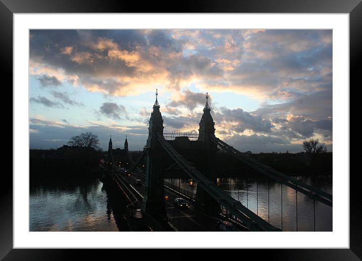 Hammersmith Bridge - sunset & high tide 26 Framed Mounted Print by Ian Small