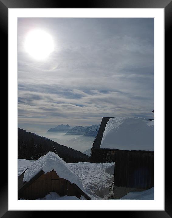 Crest-Voland France, sunny day above the clouds. Framed Mounted Print by Ian Small