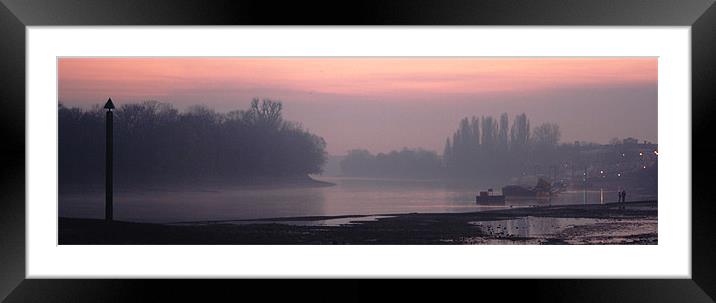 Sunset at Chiswick Mall on the Thames, London Framed Mounted Print by Ian Small