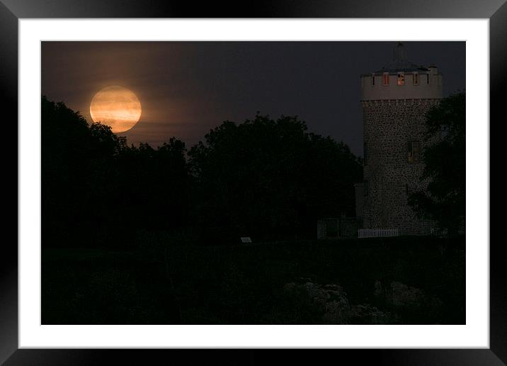  Full supermoon rising by the Clifton Observatory, Framed Mounted Print by Caroline Hillier