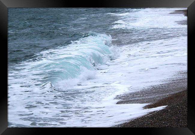  Durdle Door waves, Dorset Framed Print by Caroline Hillier