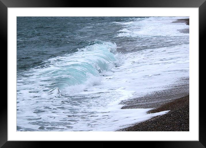  Durdle Door waves, Dorset Framed Mounted Print by Caroline Hillier