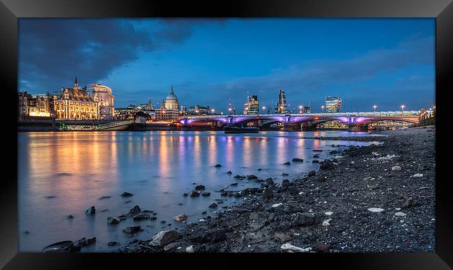  London Skyline showing BlackFriars Bridge Framed Print by Colin Evans