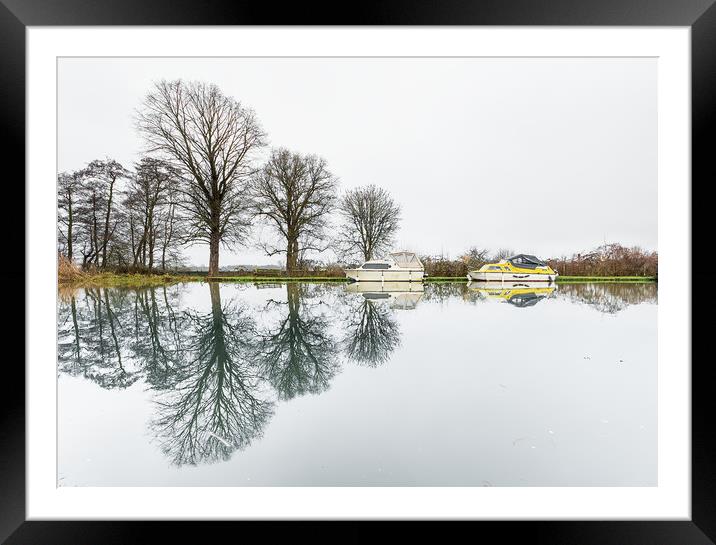 Reflelctions on The Wey navigation Canal Framed Mounted Print by Colin Evans