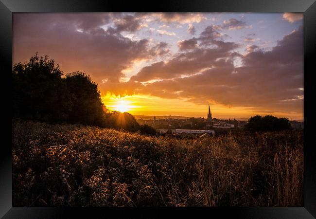 The Crooked Spire at sunset Framed Print by Michael South Photography