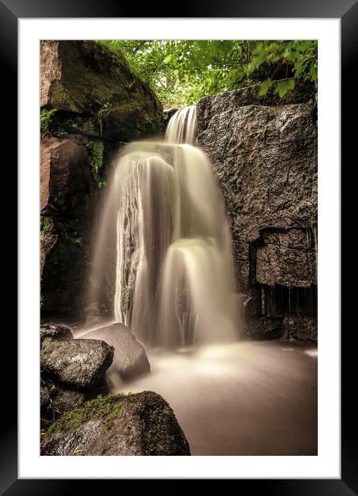 Lumsdale Waterfall Framed Mounted Print by Michael South Photography