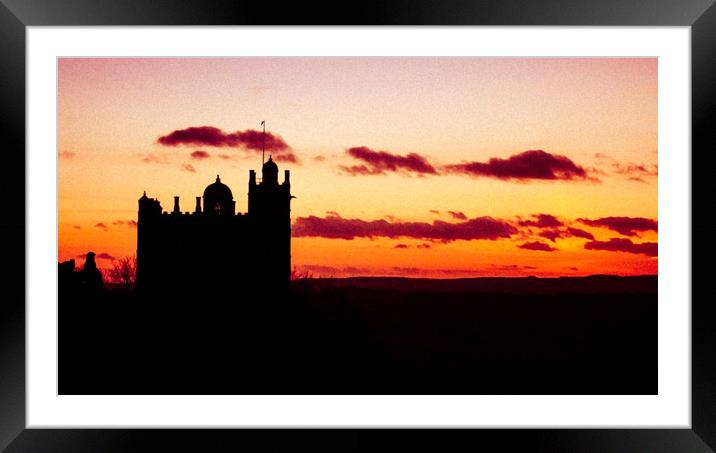 Bolsover Castle at Sunset (Grain Effect) Framed Mounted Print by Michael South Photography