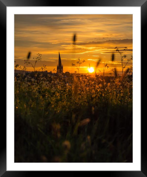The Crooked Spire At Sunset  Framed Mounted Print by Michael South Photography