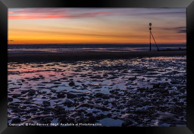 Hunstanton Beach at Sunset, Norfolk Framed Print by Paul Burrows