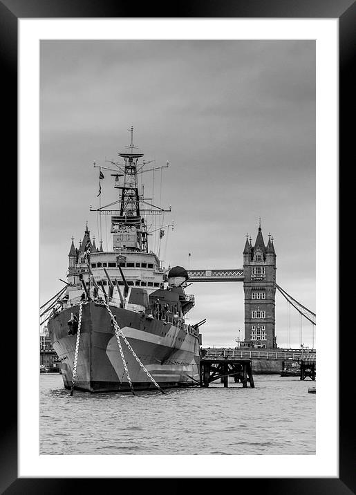  HMS Belfast Framed Mounted Print by Gary Schulze